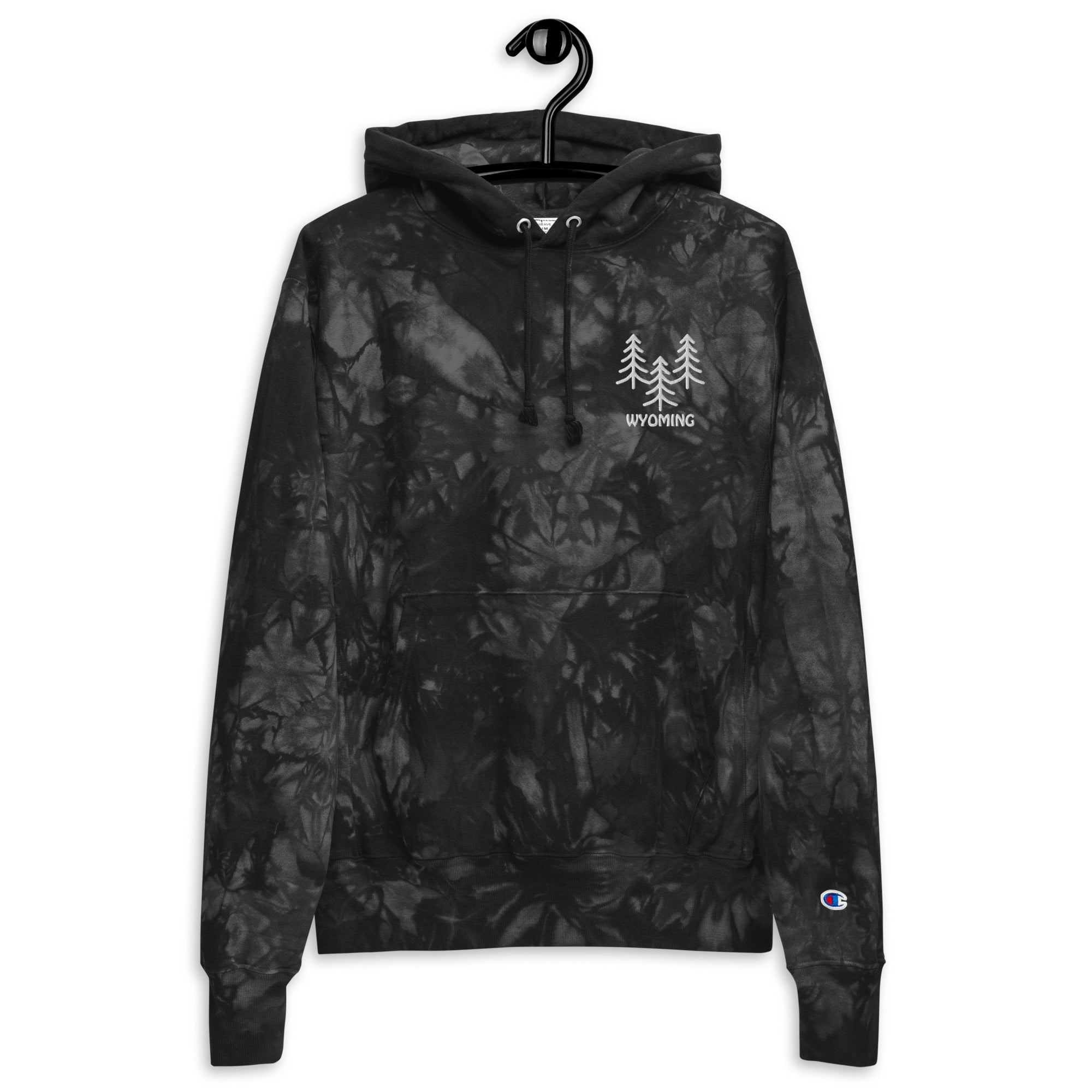 Abstract Trees Embroidered Unisex Champion tie-dye hoodie – Stay